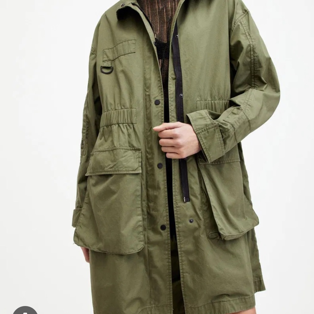 All Saints - Women’s Mills Cotton Grafiti Parka - Picture 4 of 8